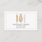 パティシエのケーキとベーキング用具 名刺 (正面)