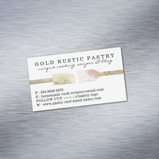 パティシエのソーシャルメディア調理師ブロガー マグネット名刺 (インサイチュ)