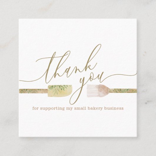 パティシエのパンケータリング感謝していユー スクエア名刺 (正面)