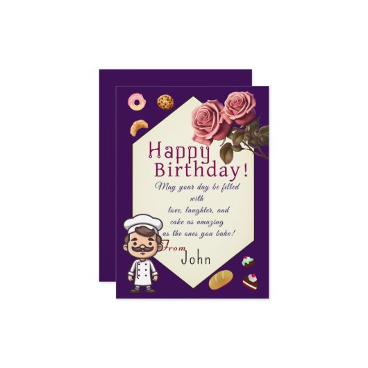 パティシエへ カード (正面/裏面インサイチュ)