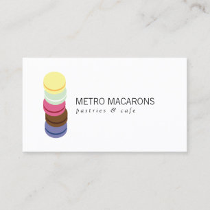 パティシエフランスのシェフのベーカリー用MACARON STACKロゴ 名刺