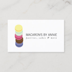 パティシエフランスのシェフのベーカリー用MACARON STACKロゴ 名刺