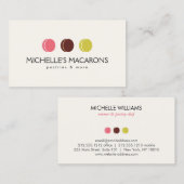 パティシエフランスのシェフベーカリーのマカロントリオのロゴ 名刺 (正面/裏面)