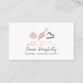 パティシエベーキング具配管バッグピンクエレガント 名刺 (正面)