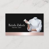 パティシエモダンバラ金ゴールド縁どケーキベーカリー 名刺 (正面)