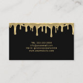 パティシエモダン金ゴールドドリップスウィスクロゴベーカリー 名刺 (裏面)