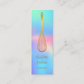 パティシエールシェフ レインボーホログラフィック ゴールド ウィスク スキニー名刺 (正面)