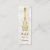 パティシエール用 大理石模様 ゴールド ウィスク名刺 スキニー名刺 (正面)