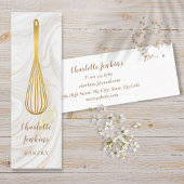 パティシエール用 大理石模様 ゴールド ウィスク名刺 スキニー名刺