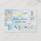 パティシエ水彩ベーキング成分ブルー 名刺 (正面)