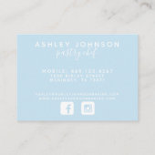 パティシエ水彩ベーキング成分ブルー 名刺 (裏面)