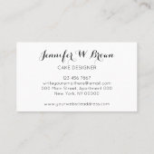 パティシエ水彩手描きヒマワリベーカリー 名刺 (裏面)