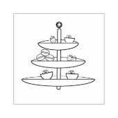パティシエ皿とベーカリーゴム印 ラバースタンプ (インプリント)