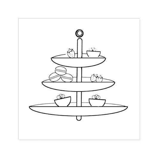 パティシエ皿とベーカリーゴム印 ラバースタンプ (インプリント)