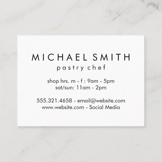 パティシエ 名刺 (裏面)