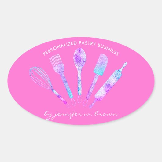 パティシエ 楕円形シール (正面)