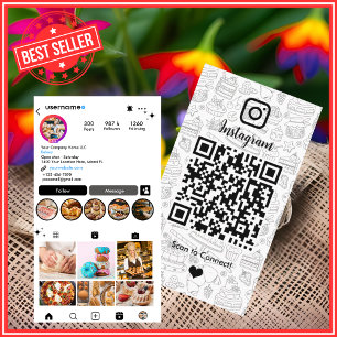 パティシエ Instagram 白 シェフ パン 職人 QRコード 名刺