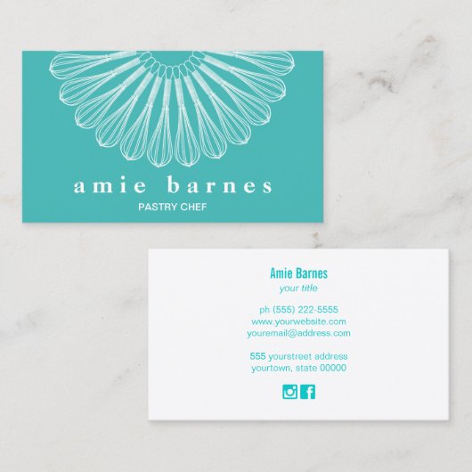 パティシシェフウィスクロゴケータリングベーカリーBusiness C 名刺 (正面/裏面)