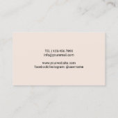 パティシシェフエレガント赤面ピンクスイートケーキベーカリー 名刺 (裏面)