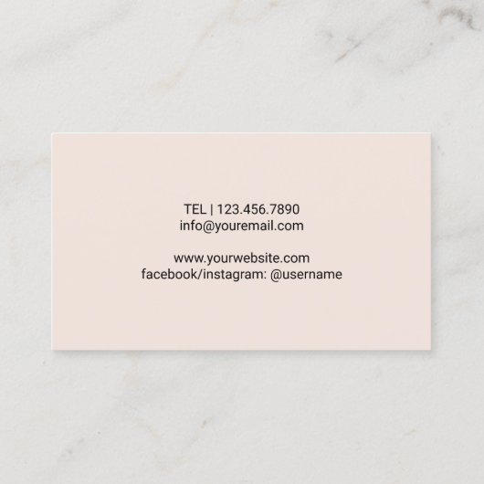 パティシシェフエレガント赤面ピンクスイートケーキベーカリー 名刺 (裏面)