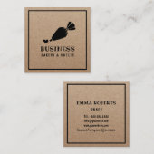 パティシシェフカップケーキケーキベーカリー素朴クラフト スクエア名刺 (正面/裏面)