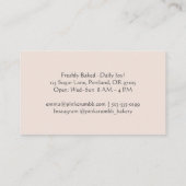 パティシシェフカップケーキチョコレートハート水彩 名刺 (裏面)