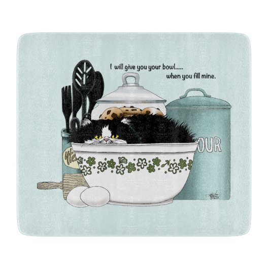 パティシシェフキャットブルー カッティングボード (正面)