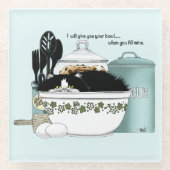 パティシシェフキャットブルー ガラスコースター (正面)