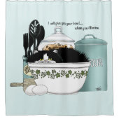 パティシシェフキャットブルー シャワーカーテン (正面)