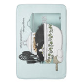 パティシシェフキャットブルー バスマット (正面縦)