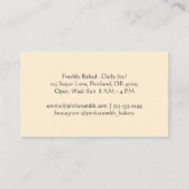 パティシシェフクッキーベイカービスケットウォーター素朴カラー 名刺 (裏面)