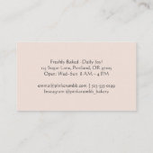 パティシシェフクッキーベーカーのチョコレートチップウォーターカラー 名刺 (裏面)