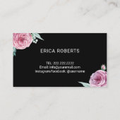 パティシシェフケーキベーカリーモダンフローラタイポグラフィ 名刺 (裏面)