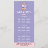 パティシシェフケーキ&スイーツマカロンの価格表 メニュー (正面)