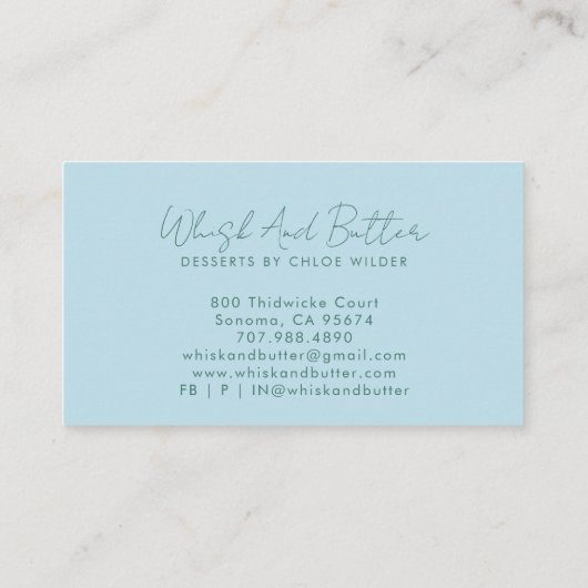 パティシシェフデザートケータリング 名刺 (裏面)