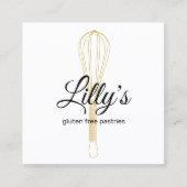 パティシシェフベイカー金ゴールドウィスクベーカリー スクエア名刺 (正面)
