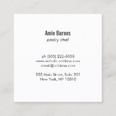 パティシシェフベイカー金ゴールドウィスクベーカリー スクエア名刺 (裏面)