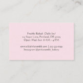 パティシシェフベーカリーカップケーキコケットピンクさくらんぼ 名刺 (裏面)