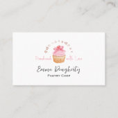 パティシシェフベーカリーカップケーキコケットピンクさくらんぼ 名刺 (正面)