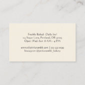 パティシシェフベーカリーカップケーキチョコレートマフィン素朴 名刺 (裏面)