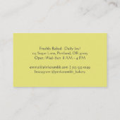 パティシシェフベーカリーフローラハットウォーターカラーイエロー 名刺 (裏面)