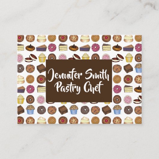 パティシシェフベーカリーベイクショップマフィンケーキパイスライス 名刺 (正面)