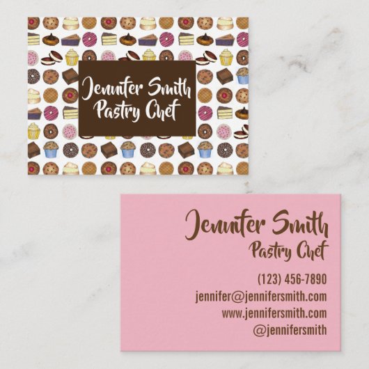 パティシシェフベーカリーベイクショップマフィンケーキパイスライス 名刺 (正面/裏面)