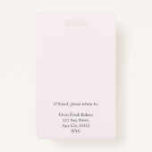 パティシシェフベーカリー従業員フォトロゴピンク バッジ (裏面)