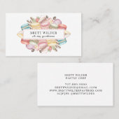 パティシシェフベーカーベーカリー水彩クッキーブシン 名刺 (正面/裏面)