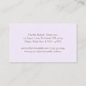 パティシシェフベーキングの器物パープルウォーター色 名刺 (裏面)