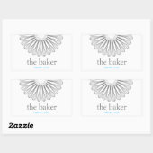 パティシシェフベーキングウィスクモダンケータリング 長方形シール (シート)