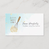 パティシシェフベーキング器ウィスククリームブルー 名刺 (正面)