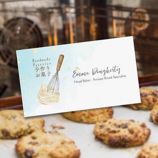 パティシシェフベーキング器ウィスククリームブルー 名刺