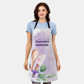 パティシシェフベーキング器パープルウォーター色 エプロン (着用した状態)